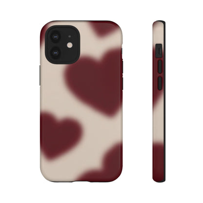 Funda para iPhone con corazones con enfoque suave y deseos del corazón