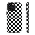Funda para iPhone con diseño de cuadros en blanco y negro de Skater Girl