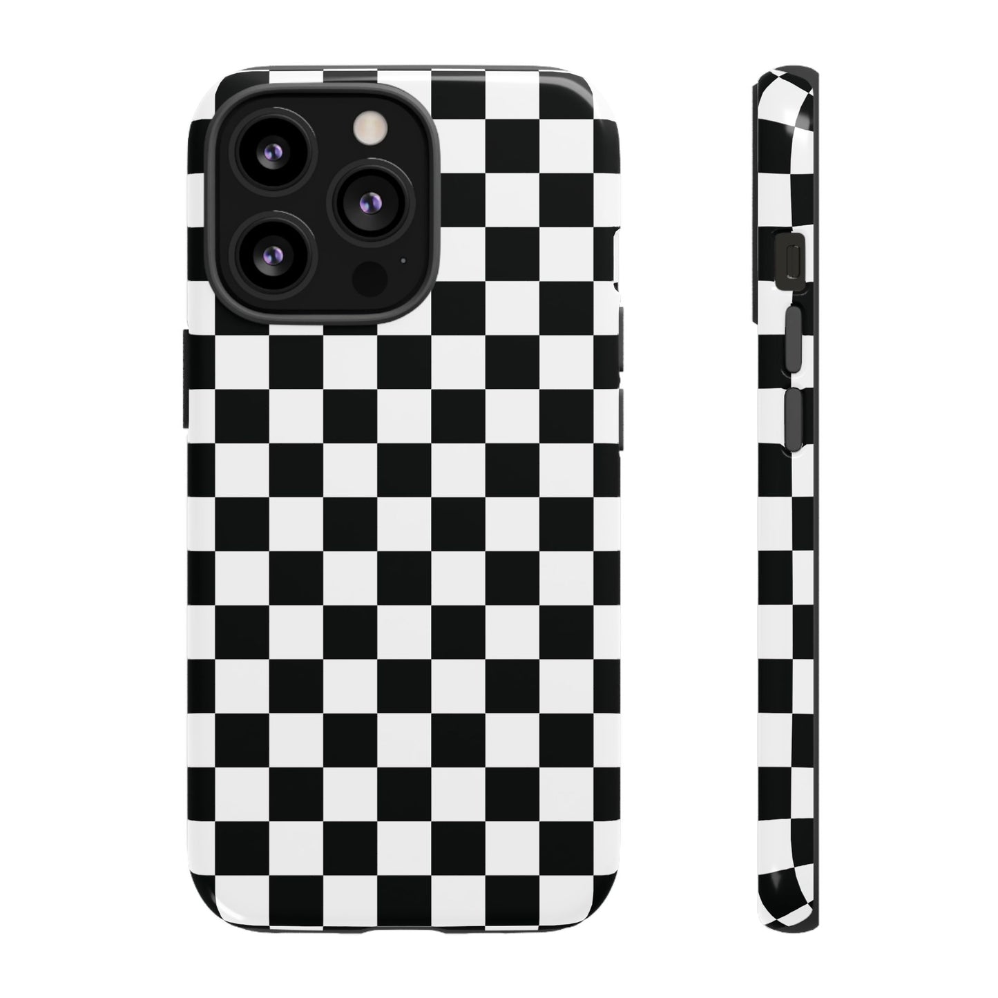 Funda para iPhone con diseño de cuadros en blanco y negro de Skater Girl