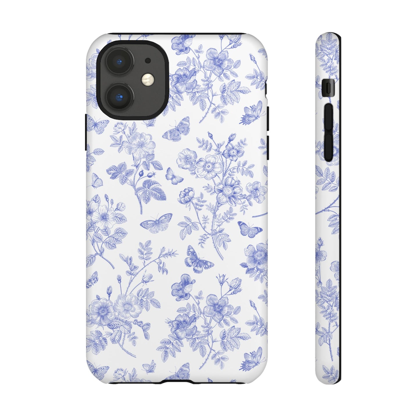 Wild Roses | Blue Floral Butterfly Toile Case