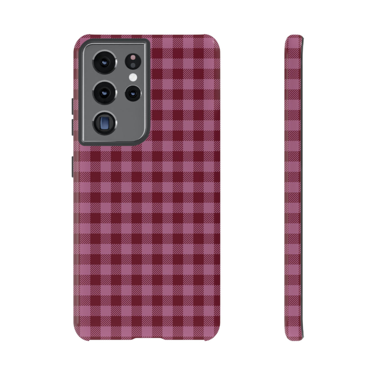 Pink Privilege | Pink & Burgundy Gingham Galaxy Case