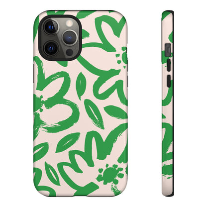 Happy | Green Modern Floral Case