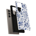 Butterfly Garden Blue Floral Galaxy Case