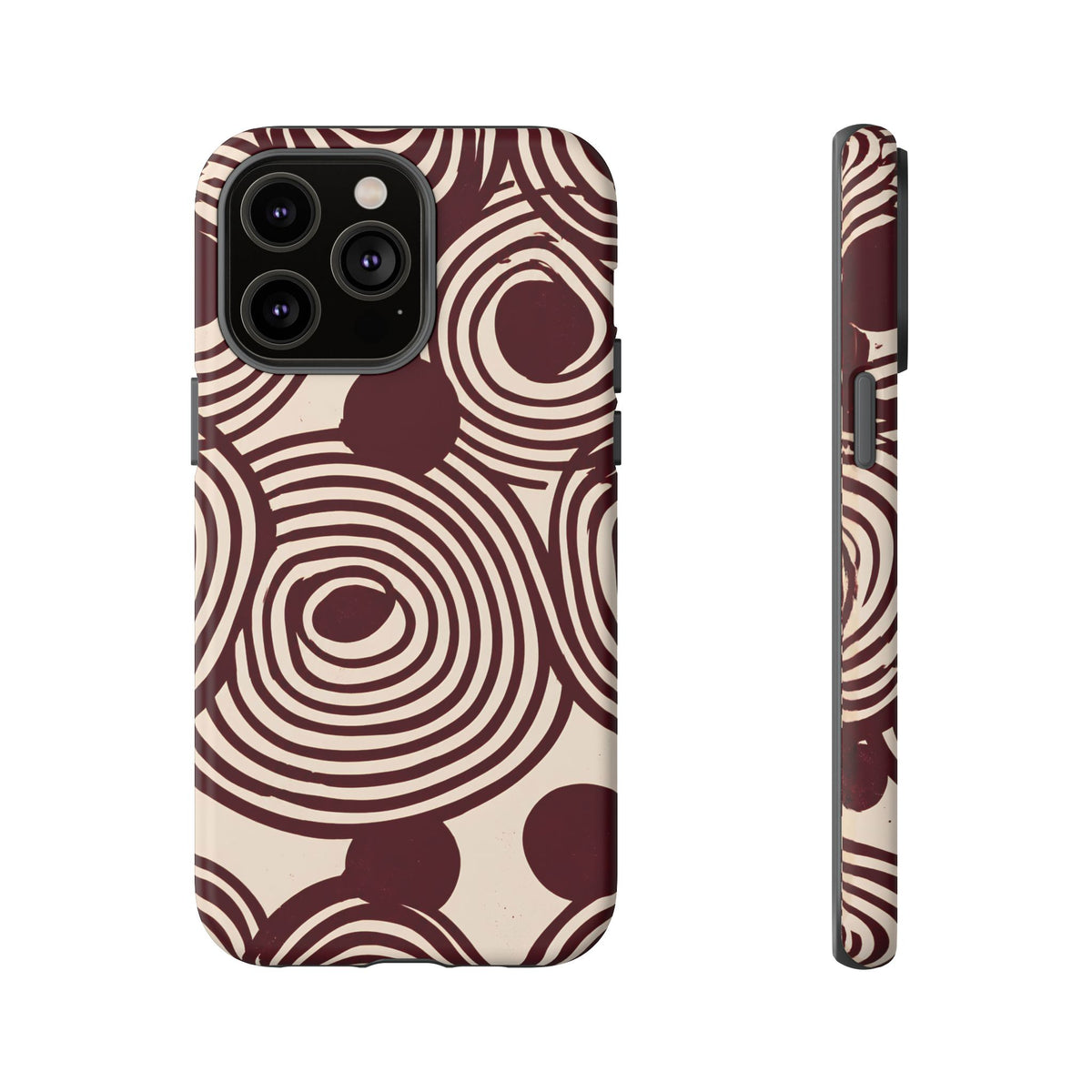 Retrograde | Burgundy Retro Abstract iPhone Case
