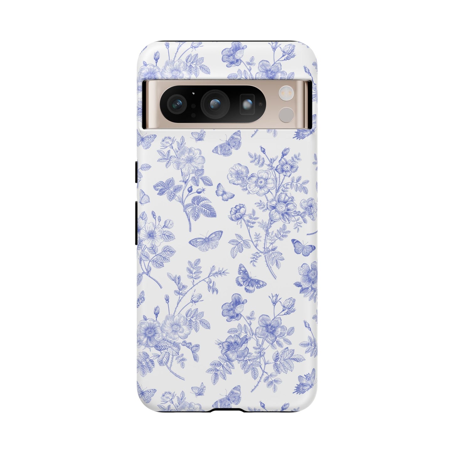 Wild Roses | Blue Floral Butterfly Toile Case