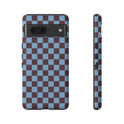 Checked Out | Blue & Brown Checkerboard Case