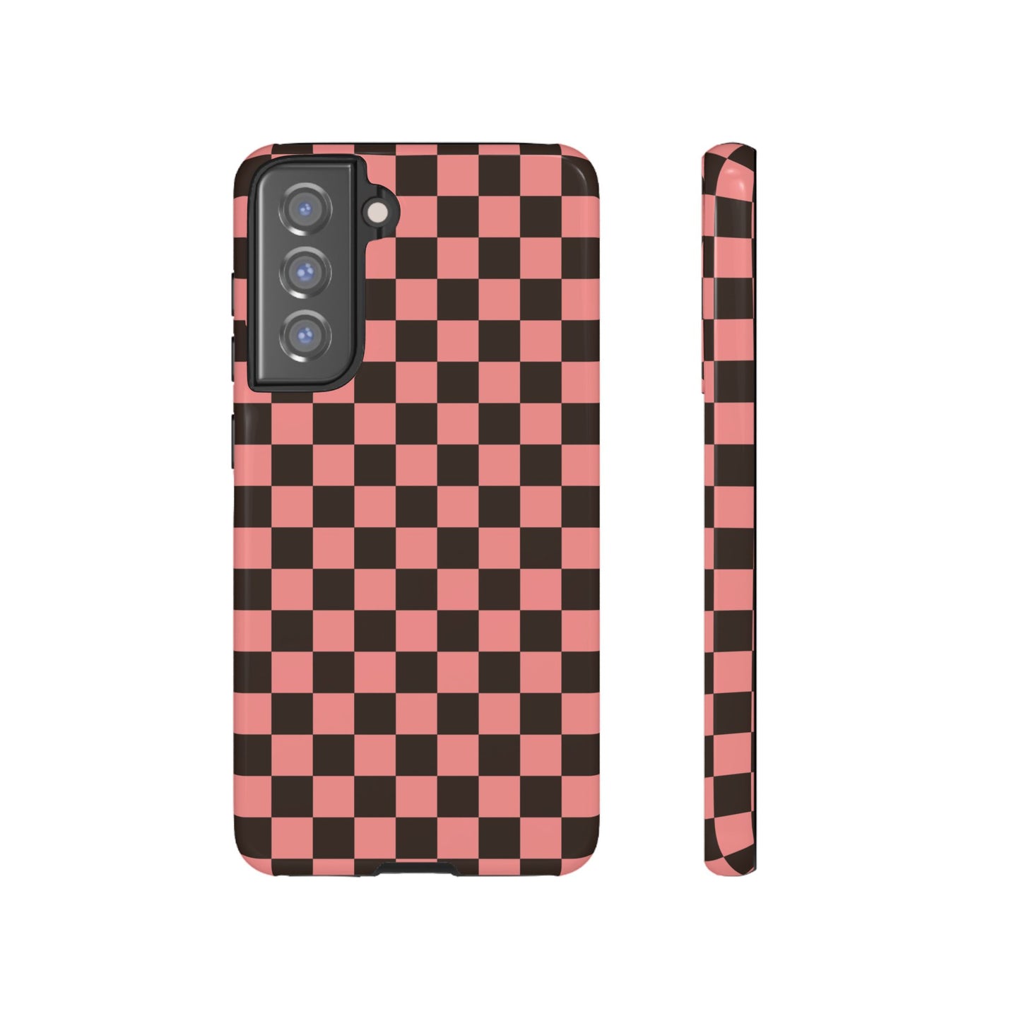 Checked Out | Pink & Brown Checkerboard Case