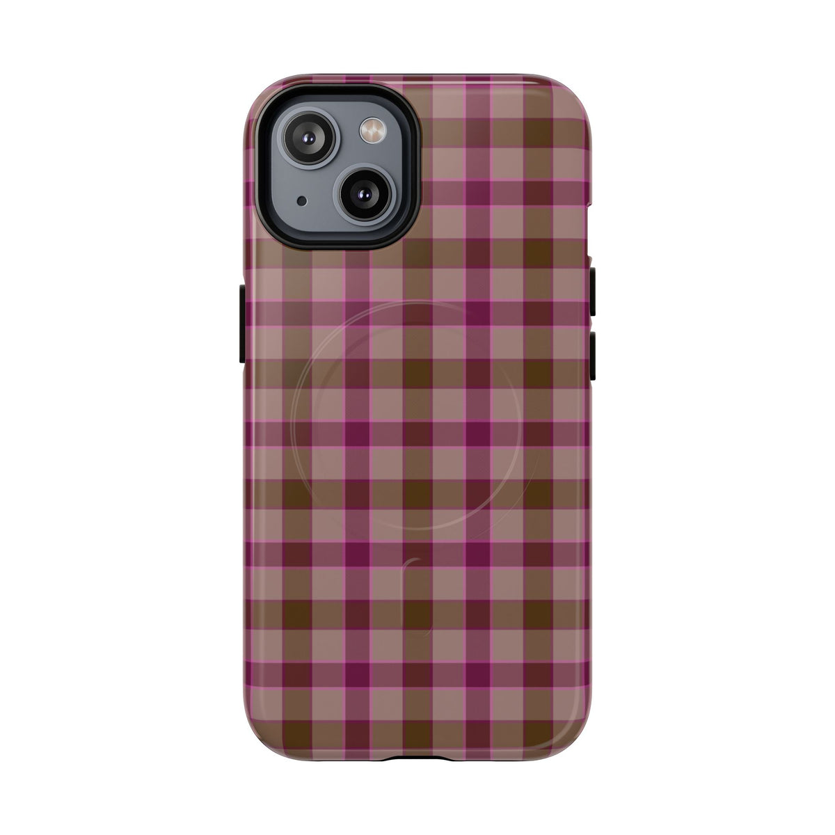 Mulberry Plaid | Pink & Brown Plaid MagSafe Case