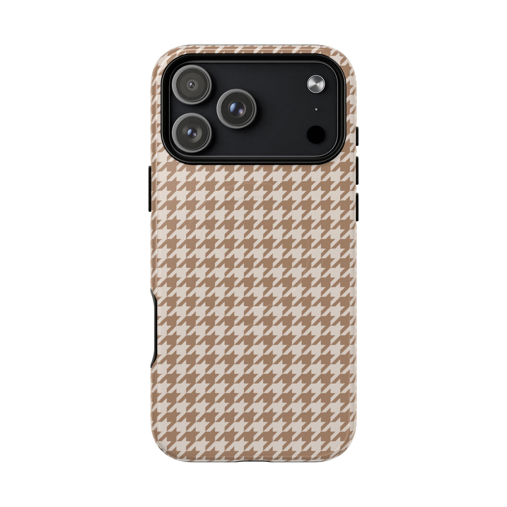 Chic Happens | Camel Houndstooth MagSafe Case