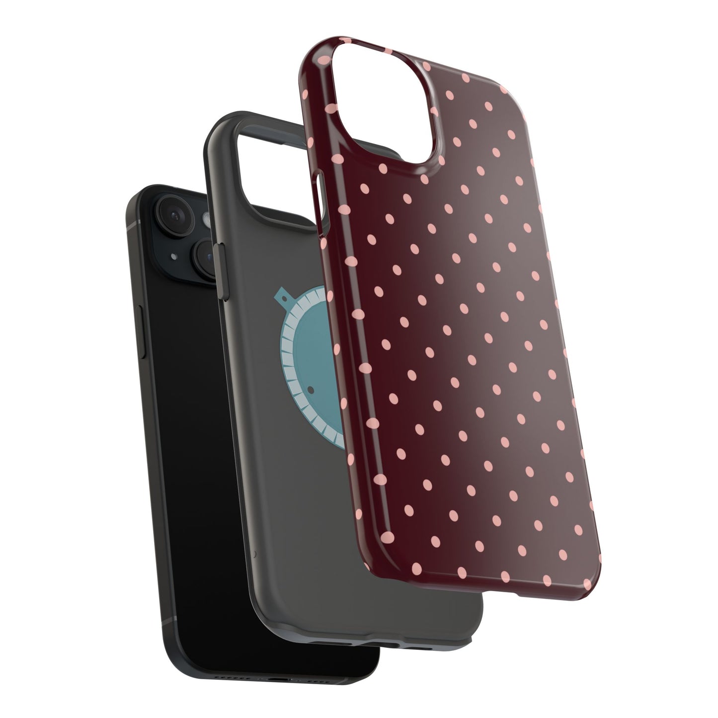 Pretty Please | Burgundy Polka Dot iPhone Case