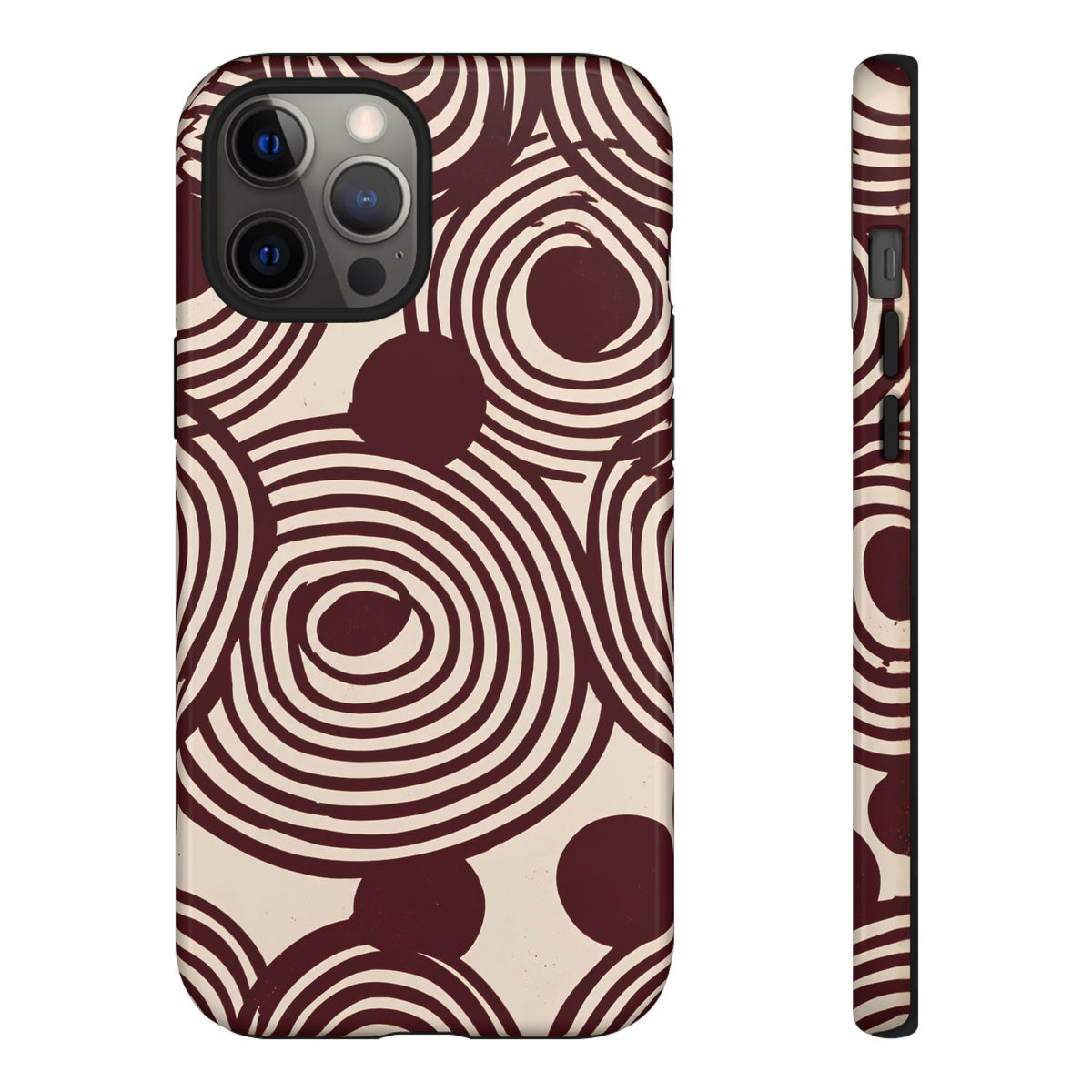 Retrograde | Burgundy Retro Abstract iPhone Case