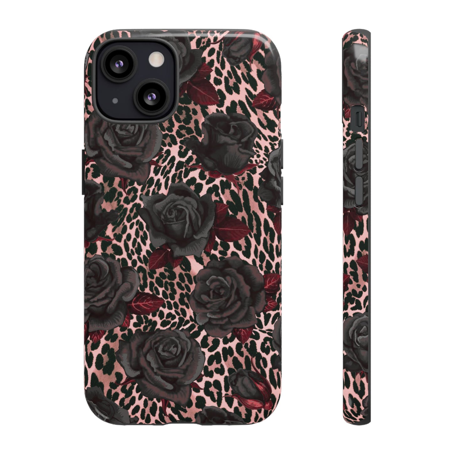 Midnight Rose | Pink Leopard Floral Case