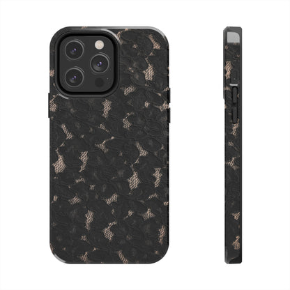 Funda para iPhone de encaje negro | Medianoche