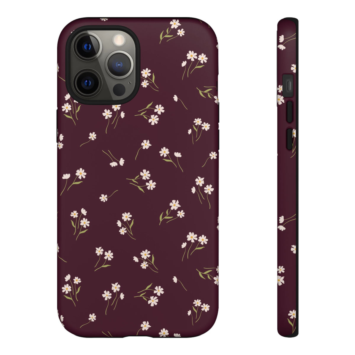 Dainty Daisy | Burgundy Floral iPhone Case