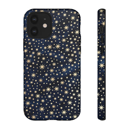 Estuche resistente para iPhone con cielo nocturno y estrellas azules