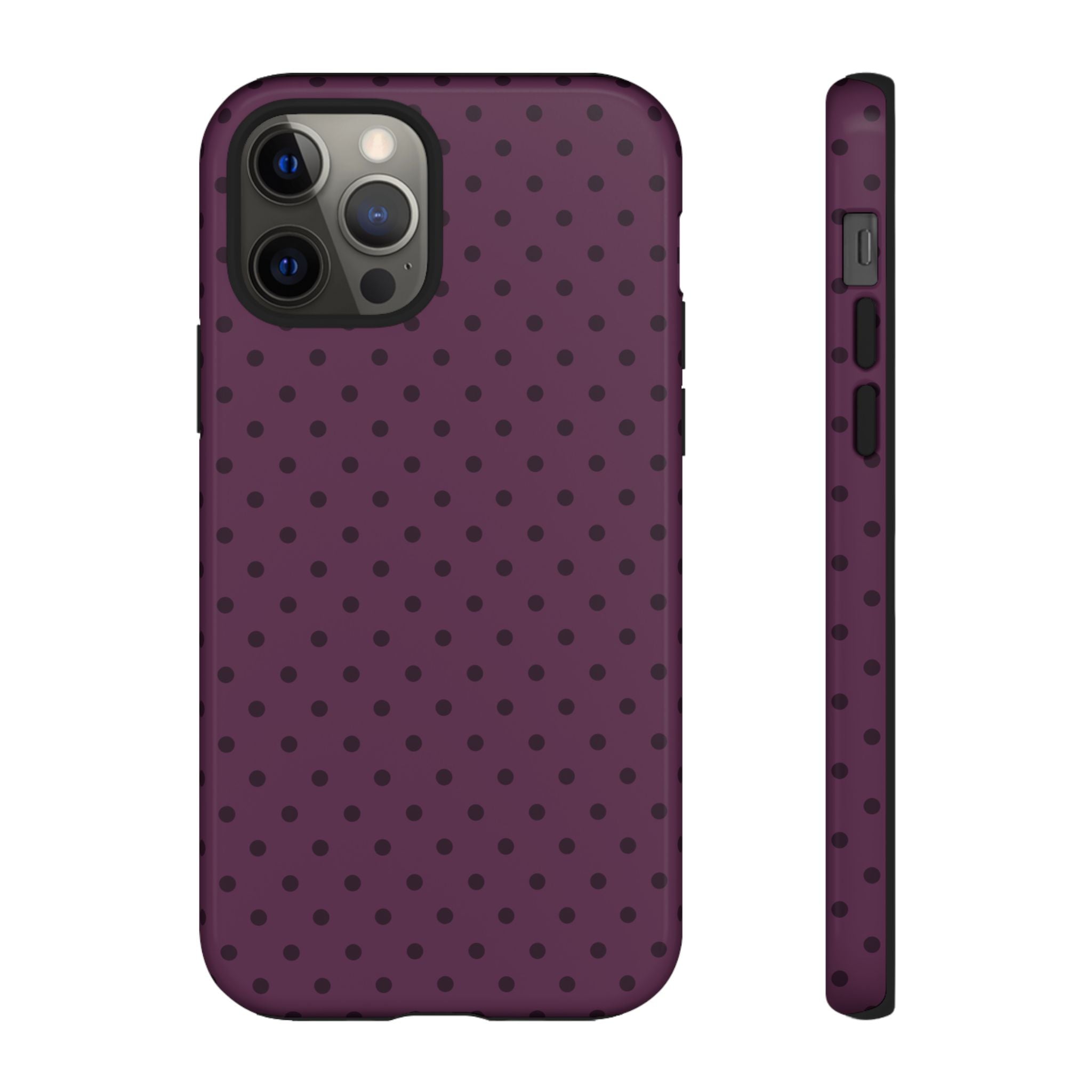 Plum Mood | Polka Dot iPhone Case