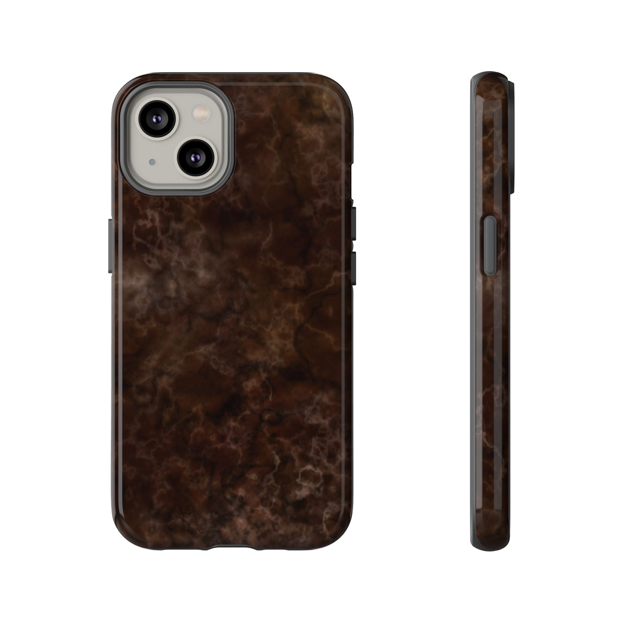 Espresso Brown Marbled iPhone Case
