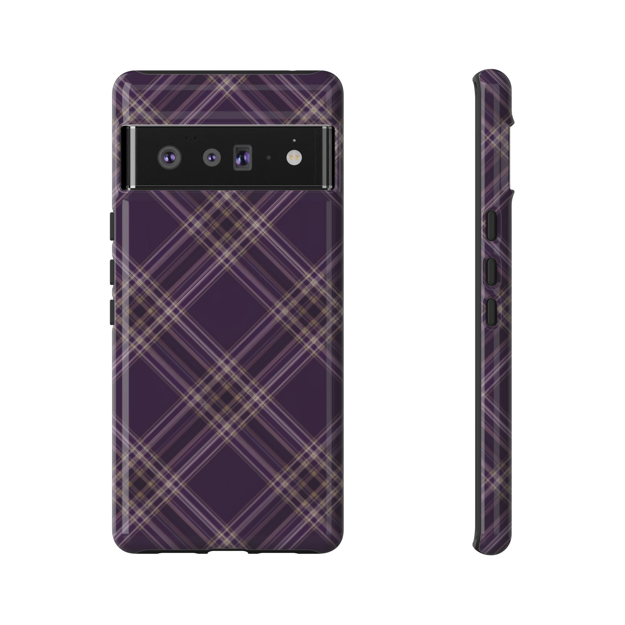 Plum Plaid Pixel Case