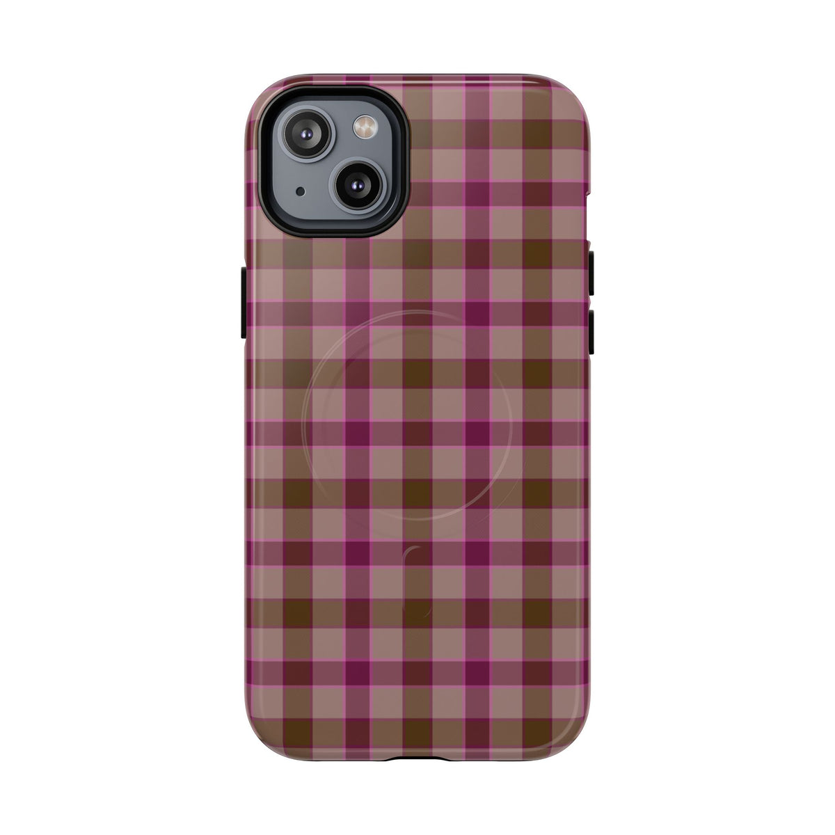 Mulberry Plaid | Pink & Brown Plaid MagSafe Case