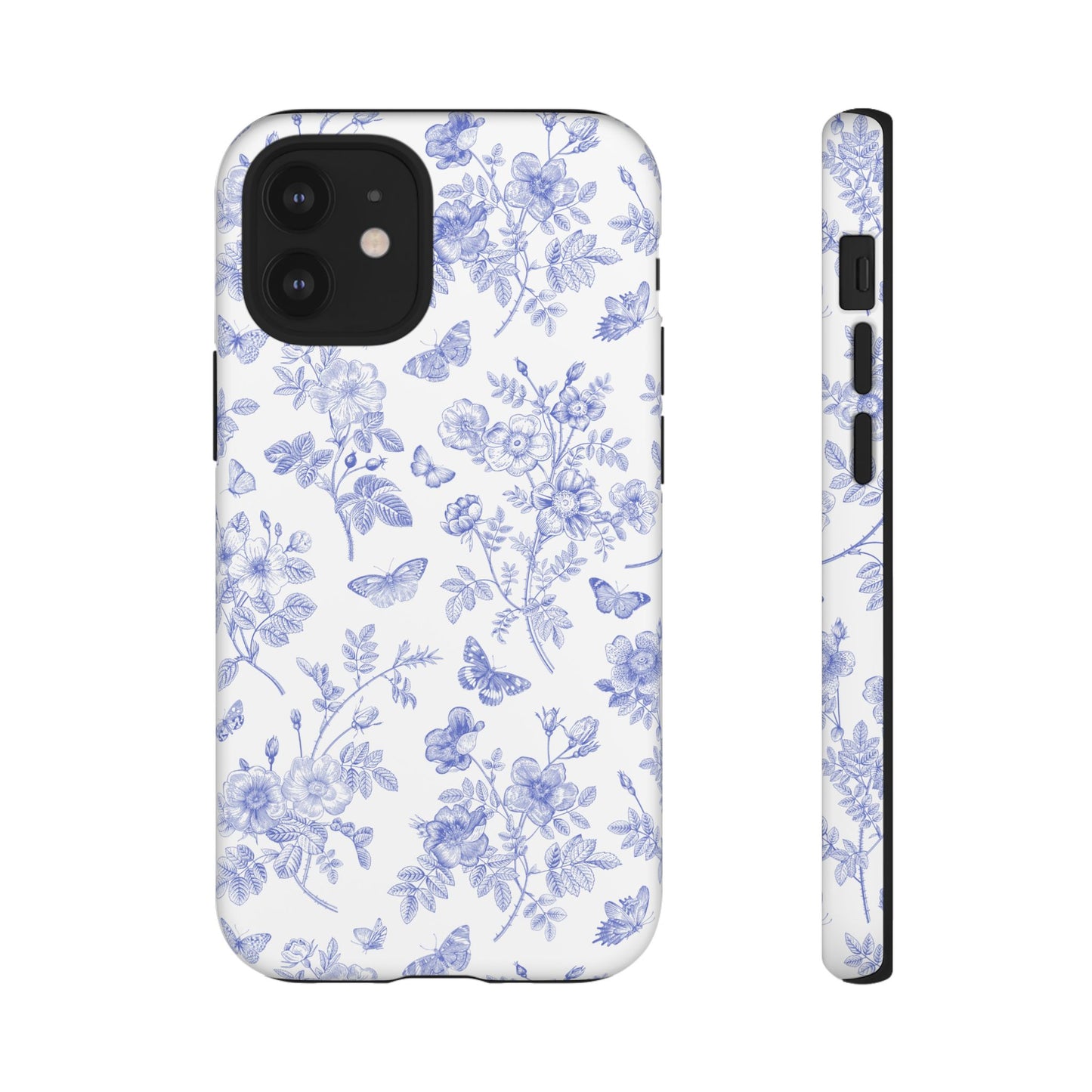 Wild Roses | Blue Floral Butterfly Toile Case