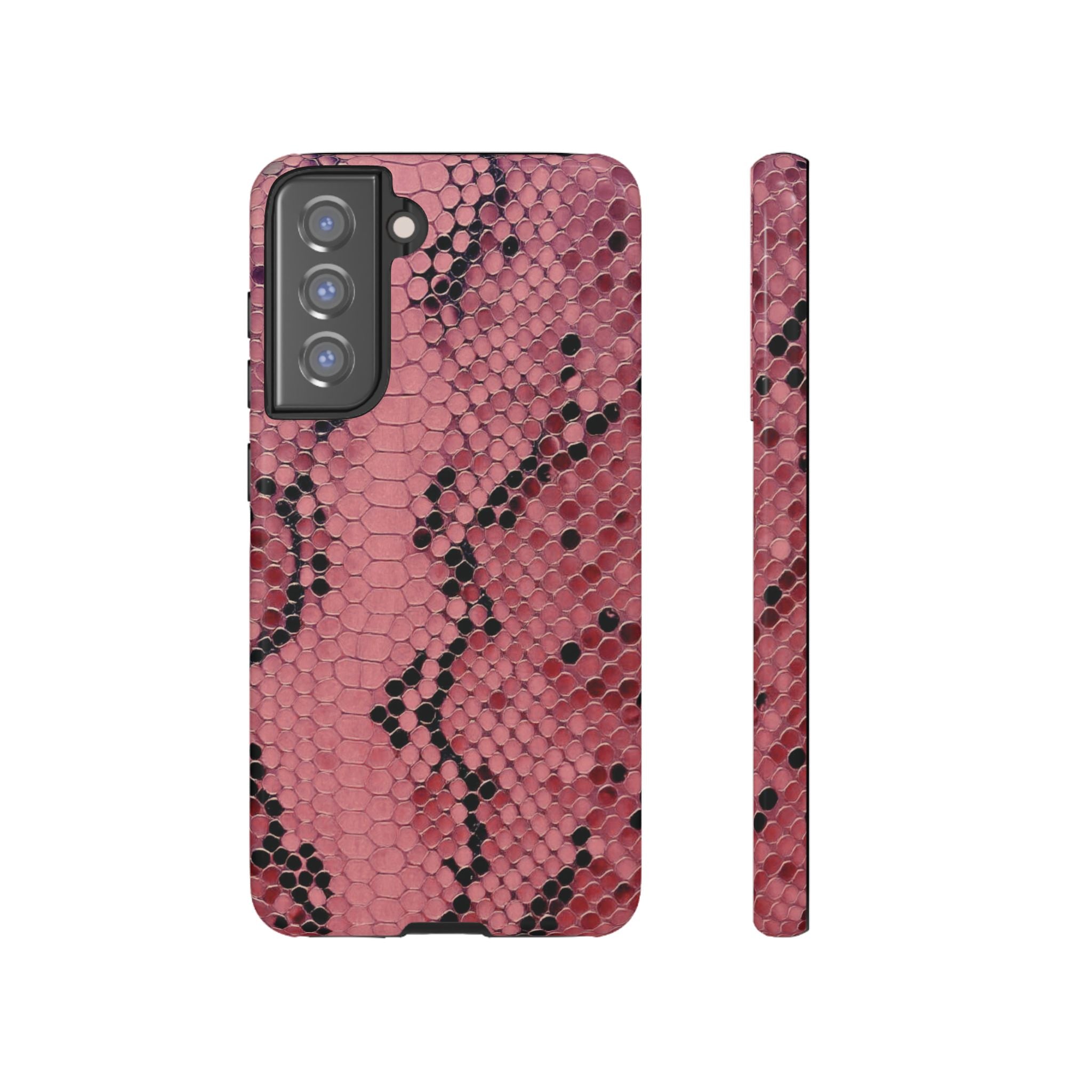Funda para Samsung con estampado de serpiente y pitón rosa