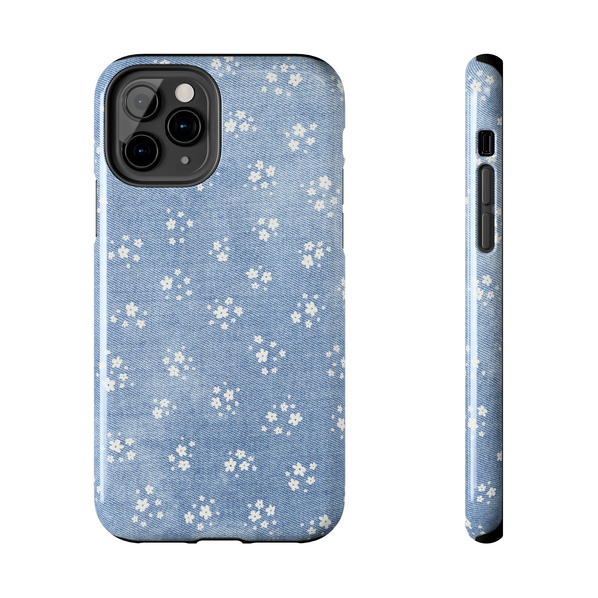 Denim Daisy Floral iPhone Case