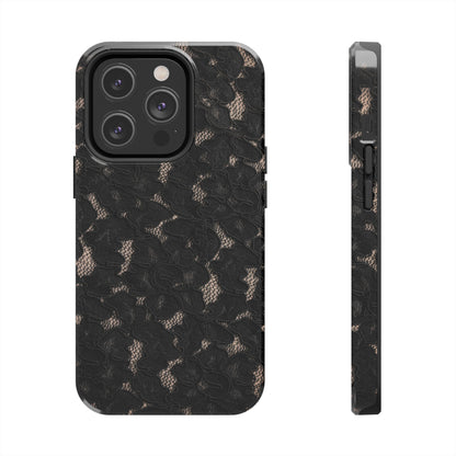 Funda para iPhone de encaje negro | Medianoche