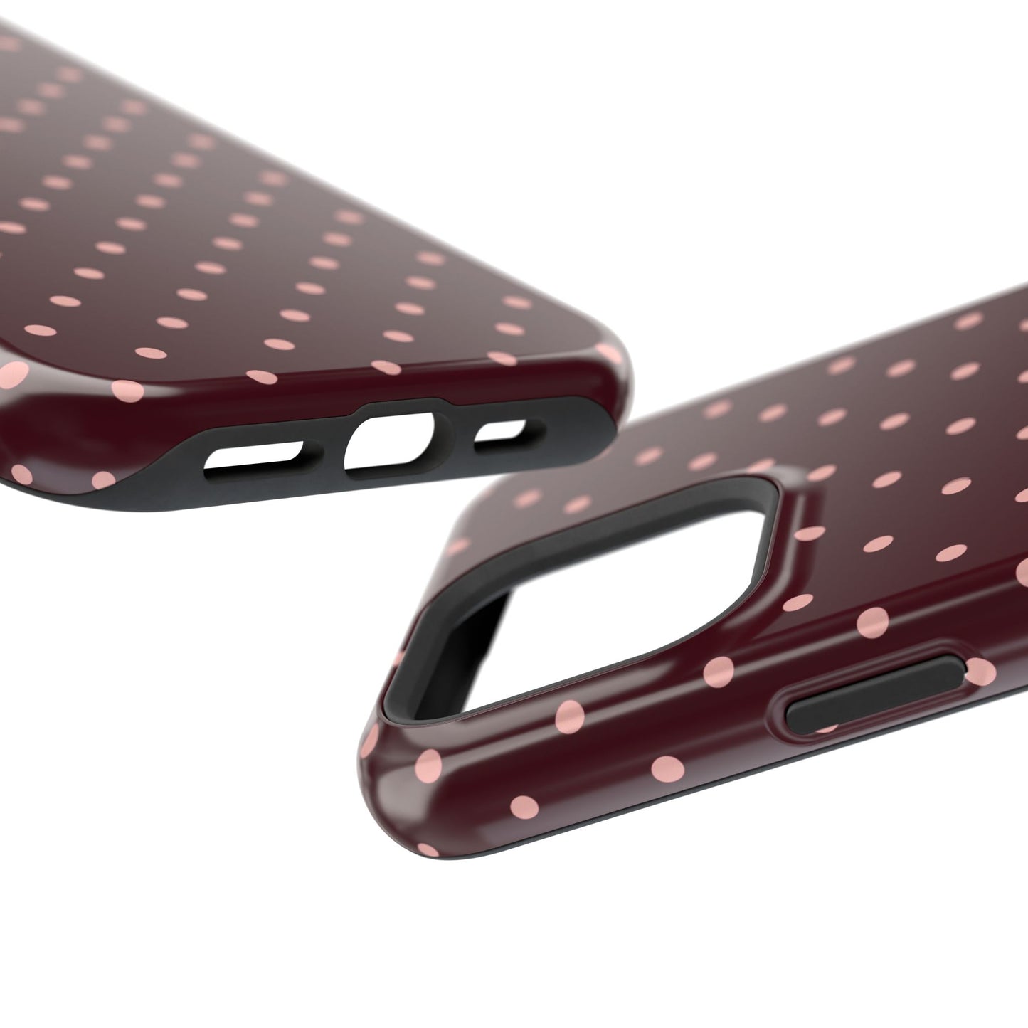 Pretty Please | Burgundy Polka Dot iPhone Case