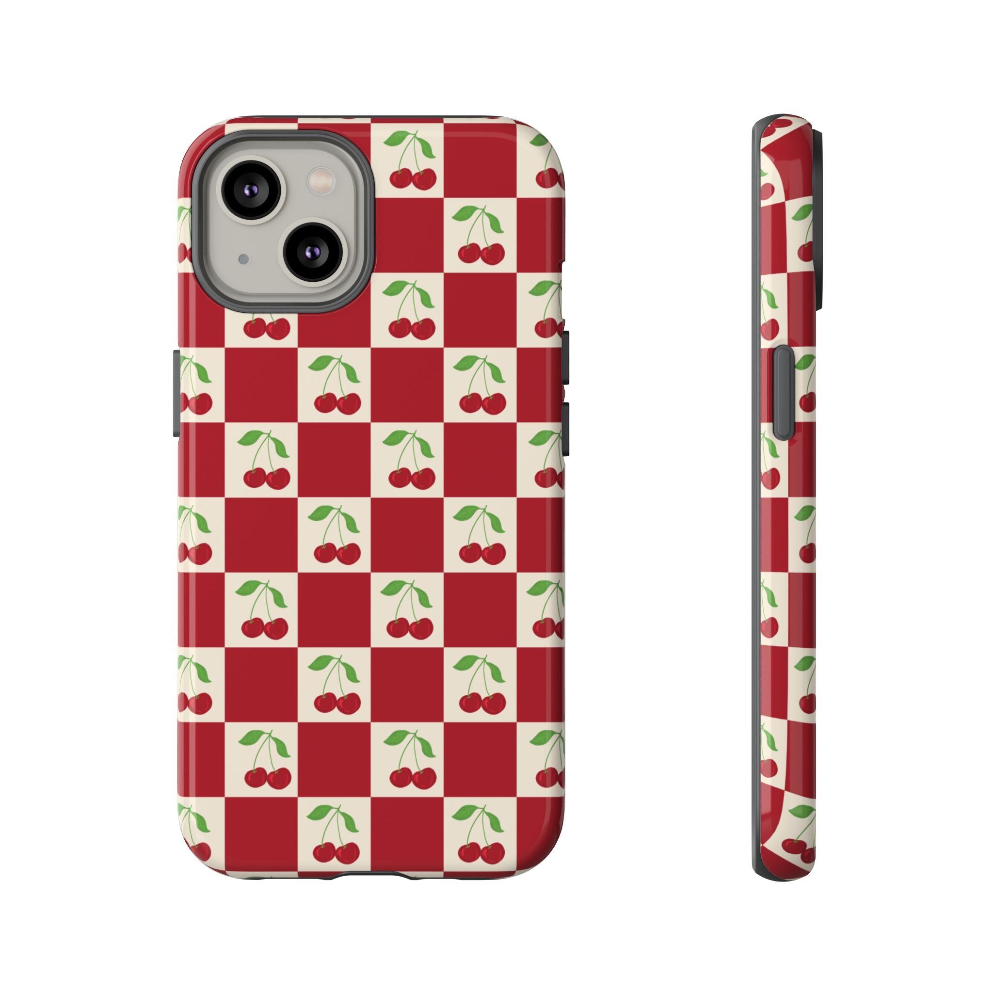 Cherry Check Phone Case