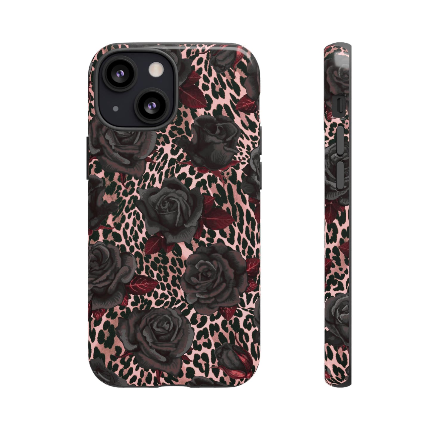 Midnight Rose | Pink Leopard Floral Case