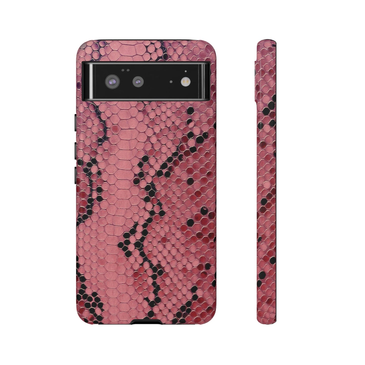 Estuche Pixel con estampado de serpiente y pitón rosa