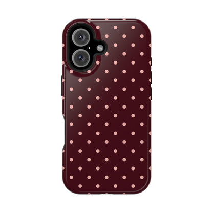 Pretty Please | Burgundy Polka Dot iPhone Case