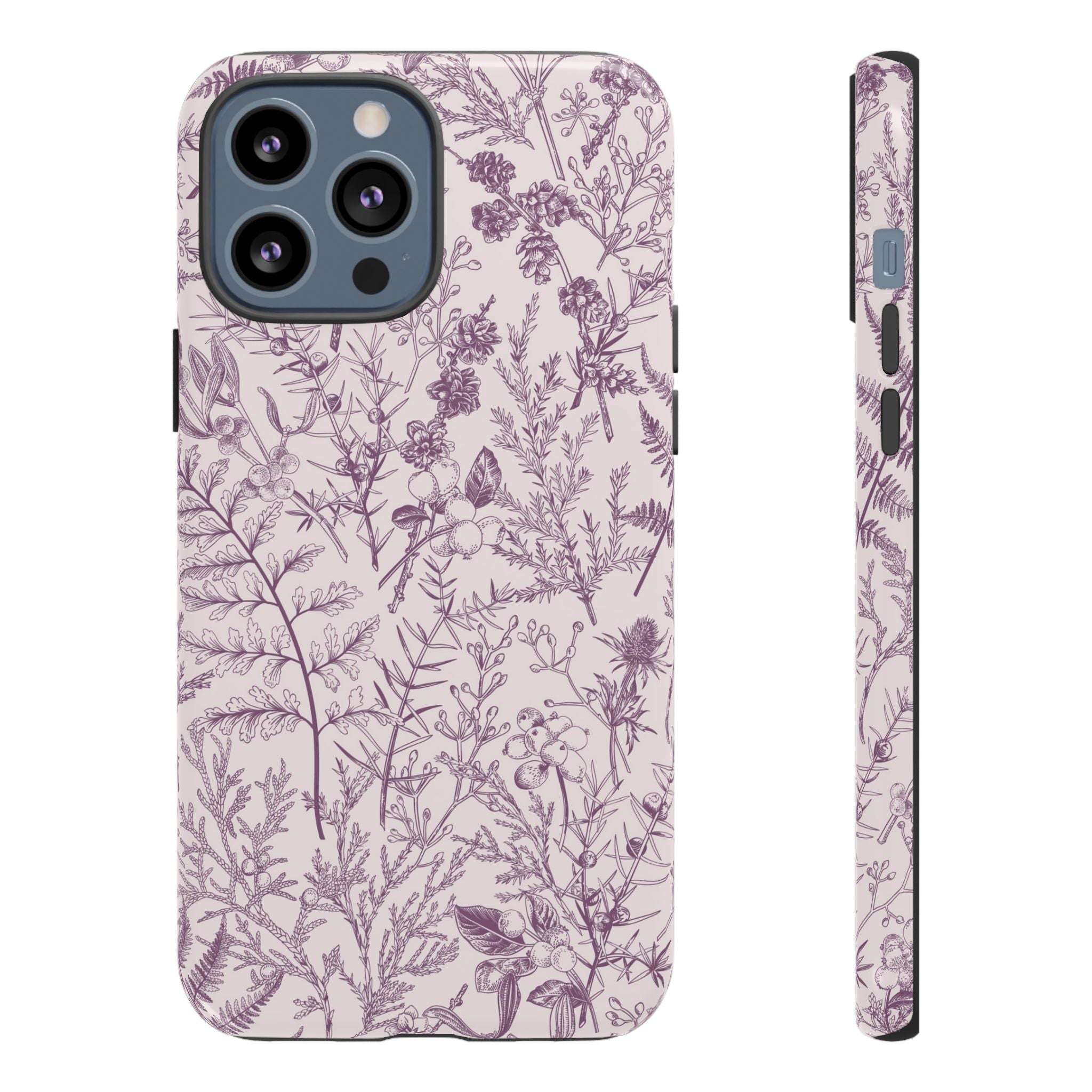 Plum Botanical Floral iPhone Case
