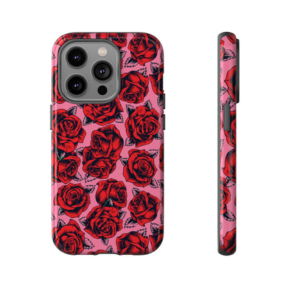 Love Story | Red & Pink Pop Art Rose Floral Case