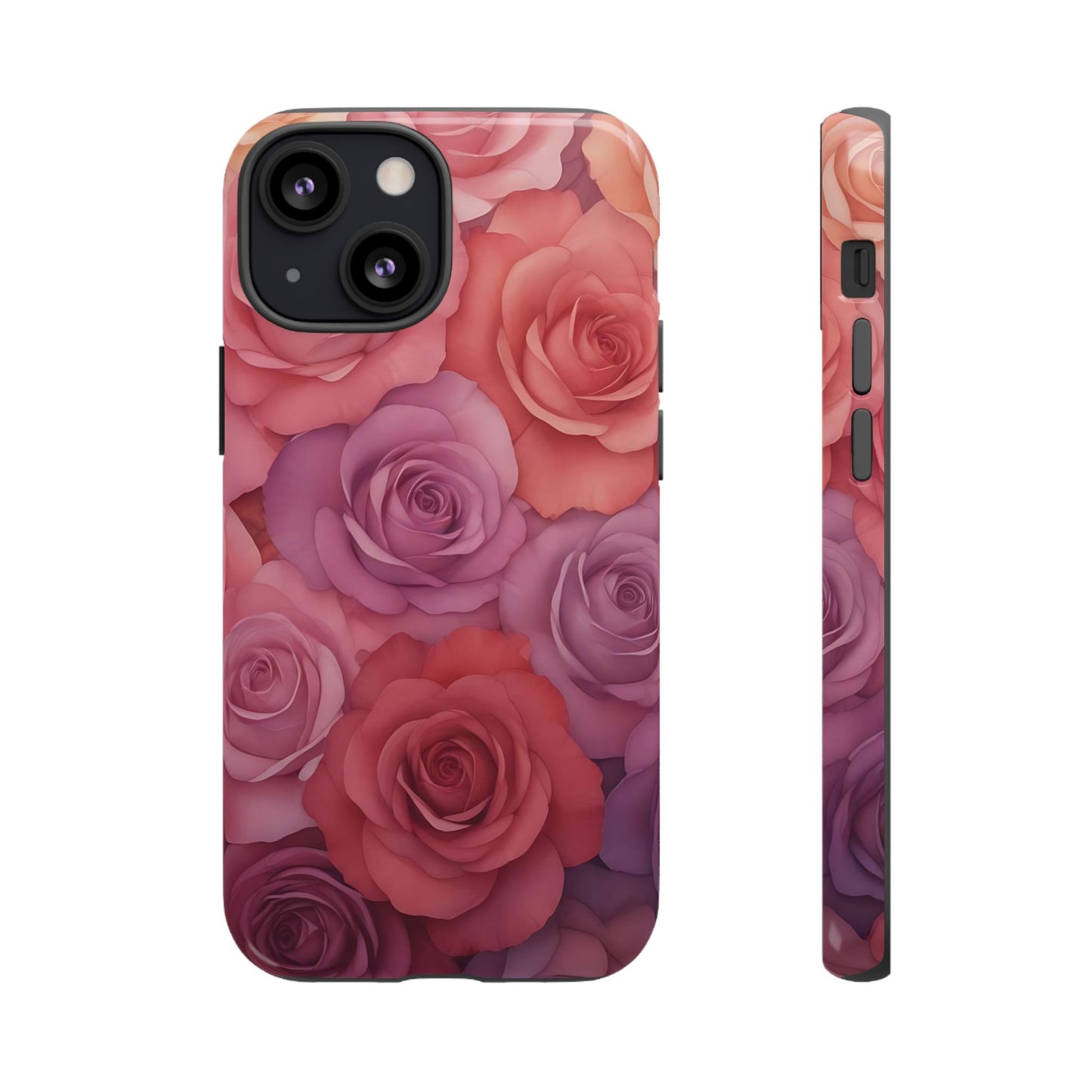 Coque iPhone à motif floral | Roses dégradées