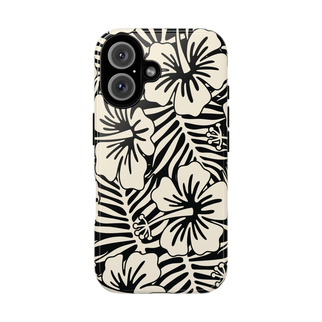 Coque iPhone à motif de fille des îles | Motif floral tropical