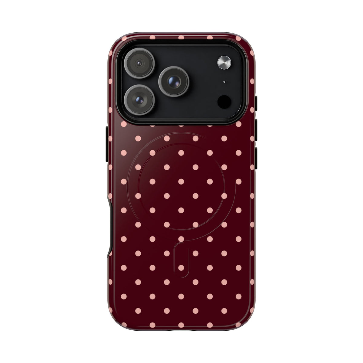 Pretty Please | Burgundy Polka Dot MagSafe Case