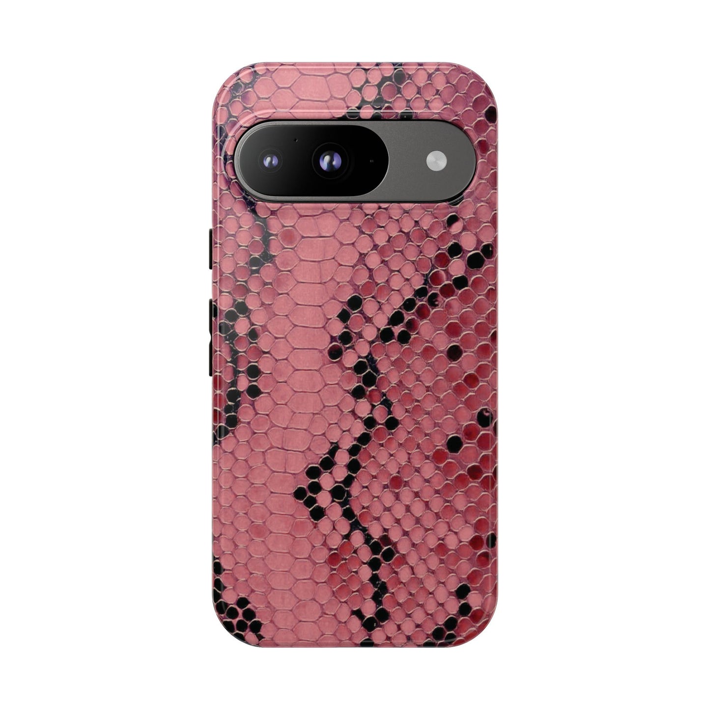 Estuche Pixel con estampado de serpiente y pitón rosa