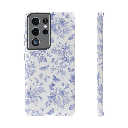 Wild Roses | Blue Floral Butterfly Toile Case