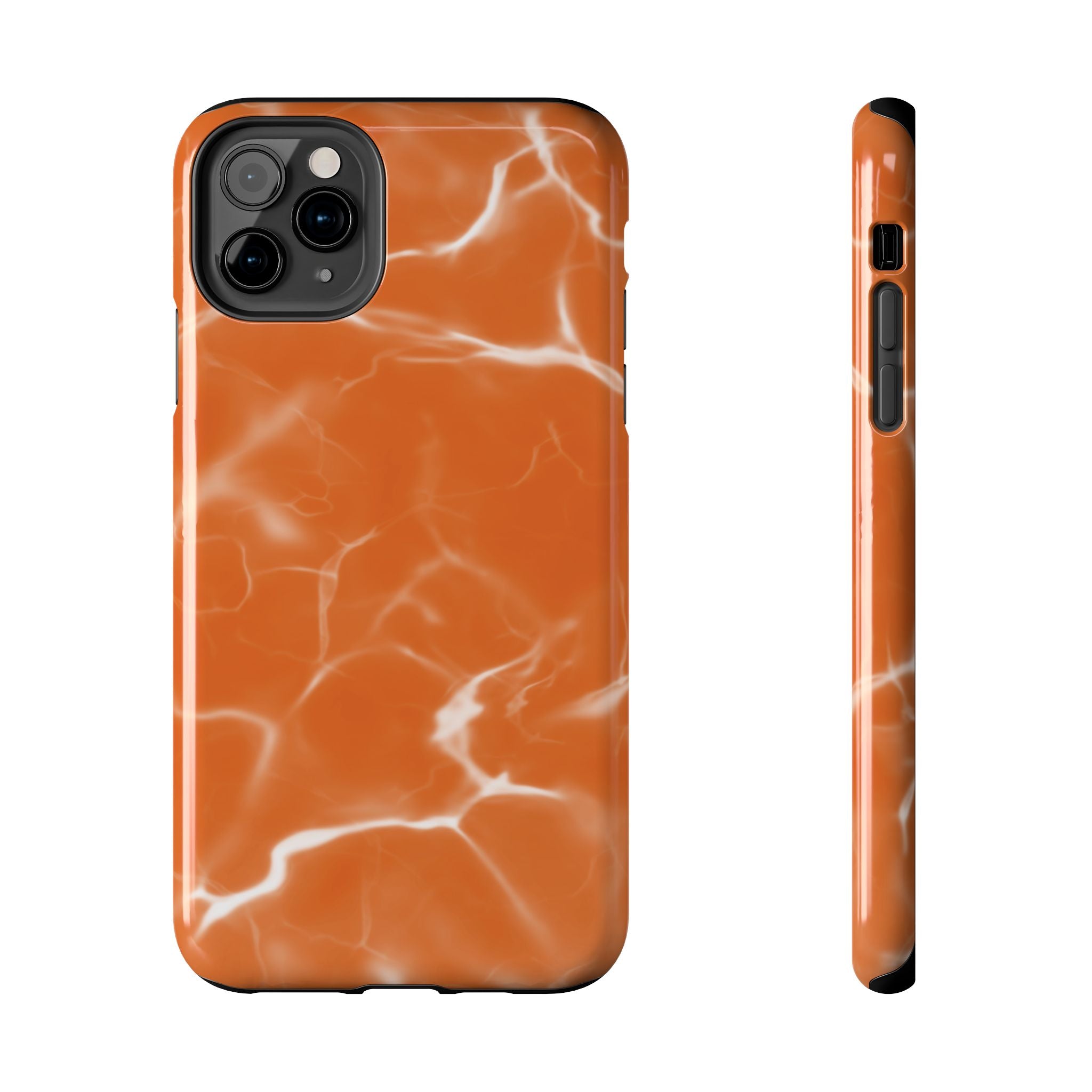 Electric Orange Marbled iPhone Case