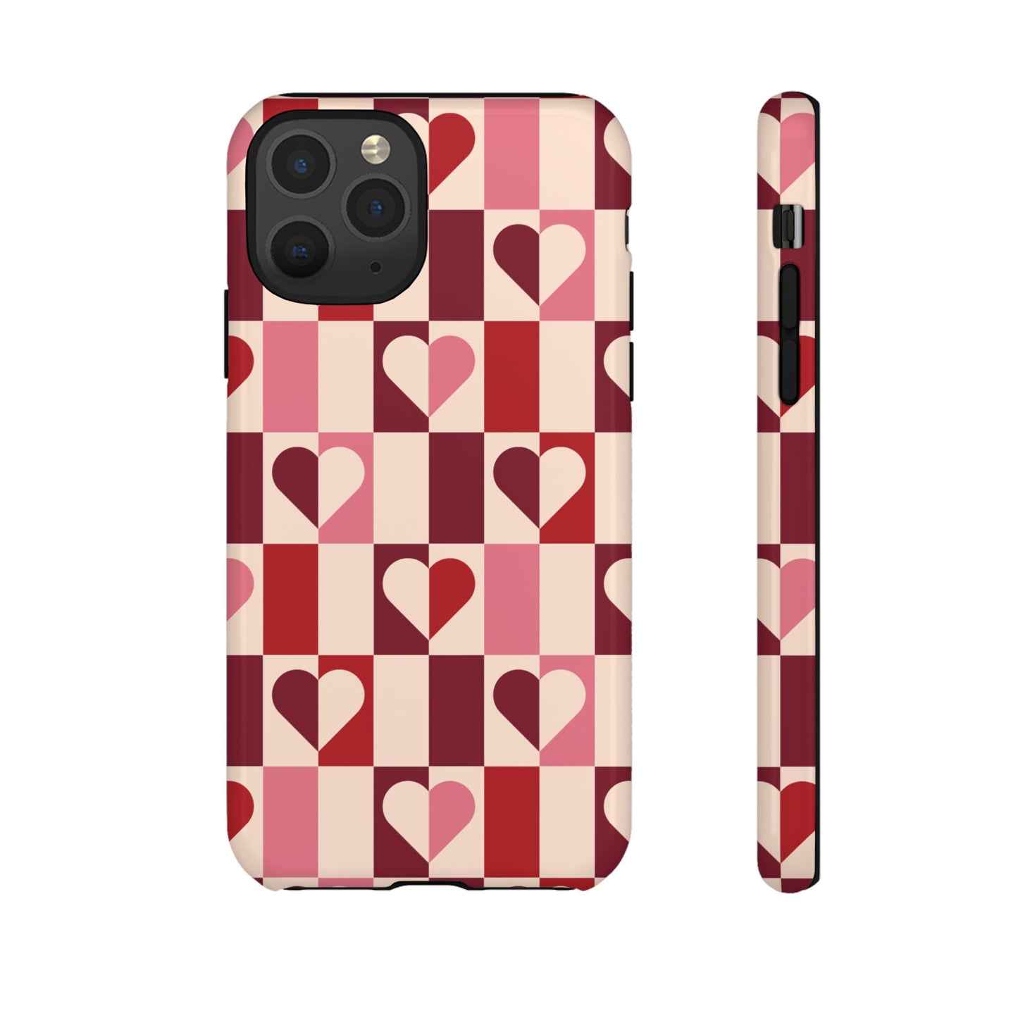 Funda para iPhone con corazones geométricos Devoted