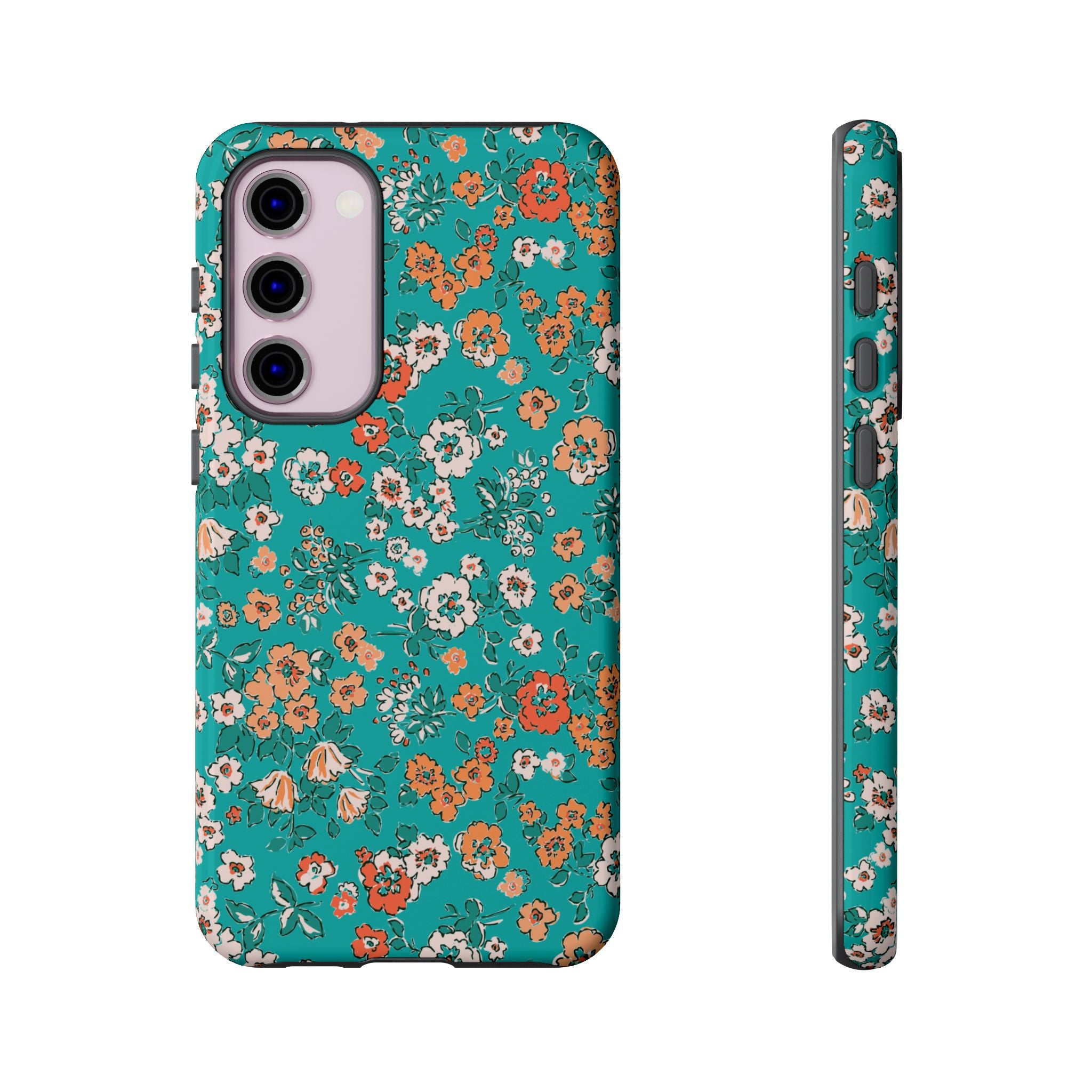 Teal Garden Floral Galaxy Case
