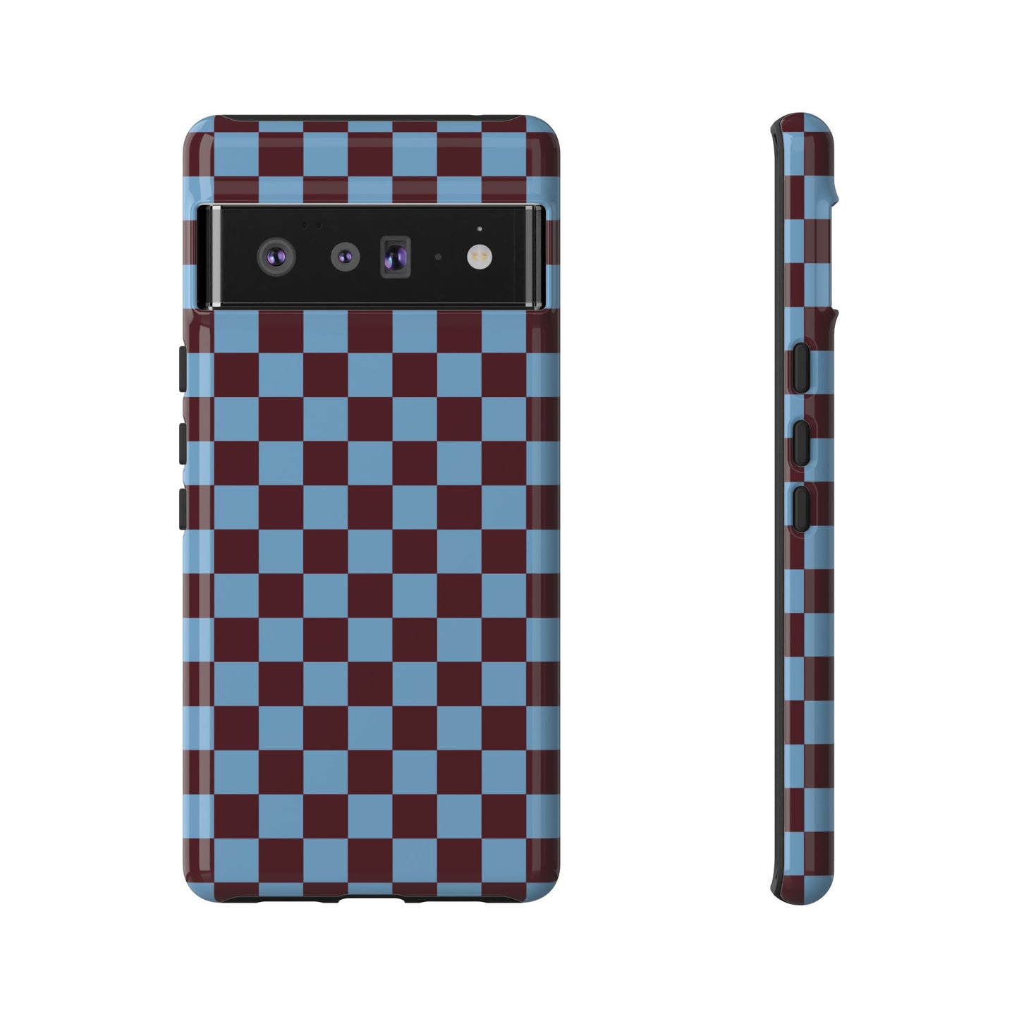 Checked Out | Blue & Brown Checkerboard Case