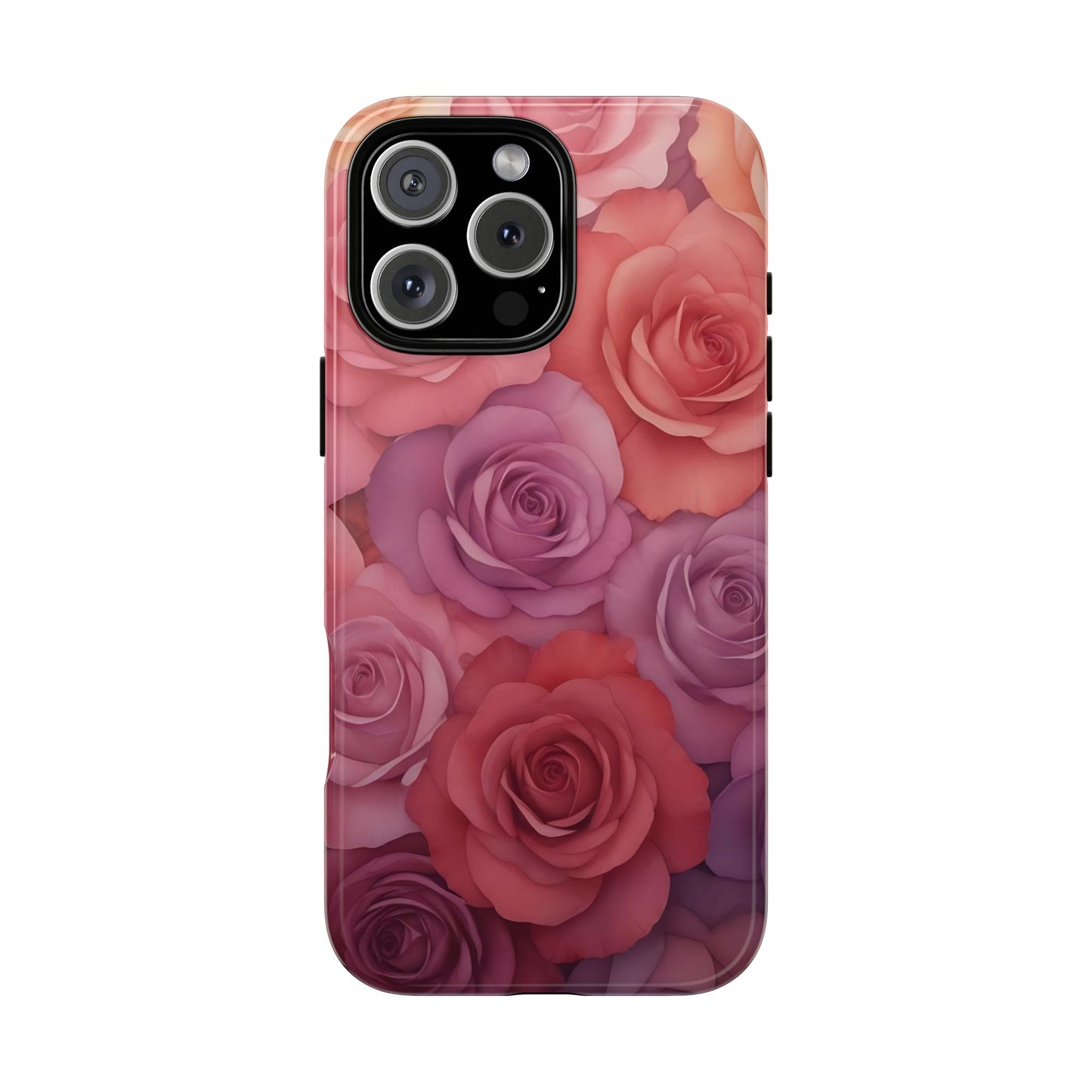 Coque iPhone à motif floral | Roses dégradées