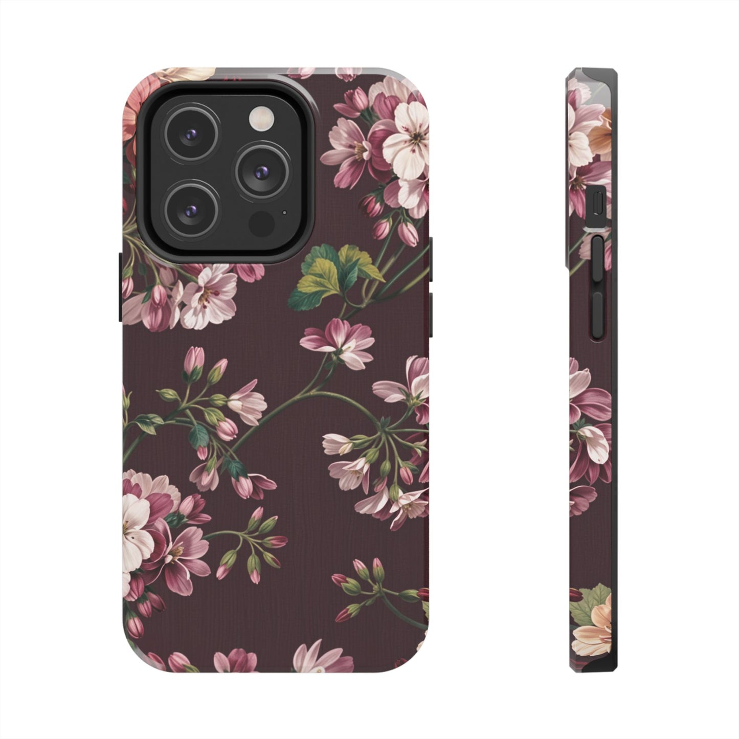 Flower Glam | Brown Floral iPhone Case