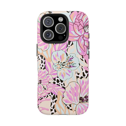 Leopard Lilies | Pastel Floral iPhone Case