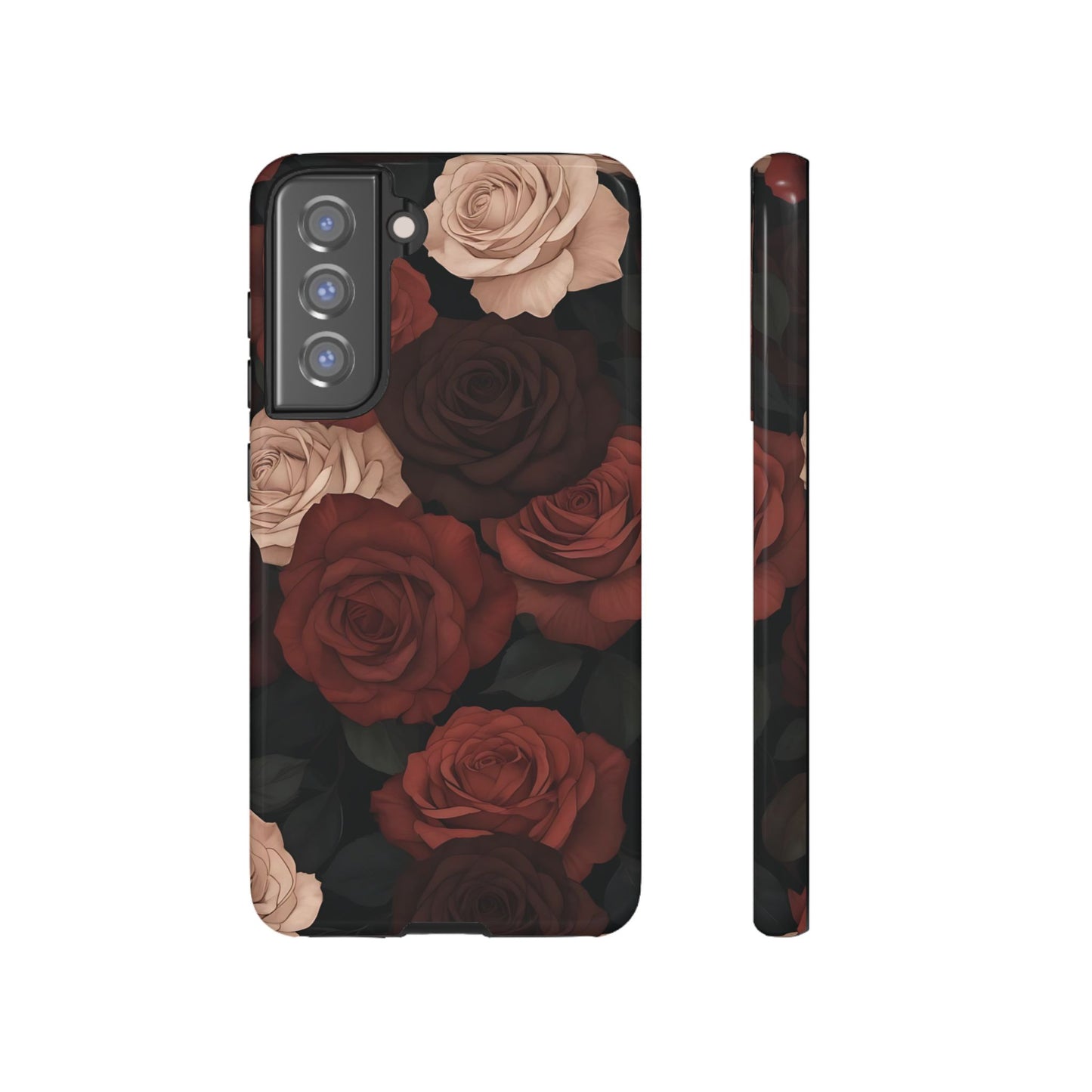 Roses | Étui Galaxy à motif floral marron