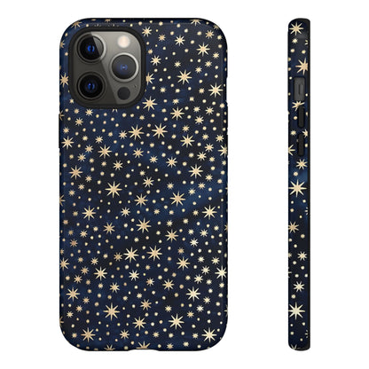 Estuche resistente para iPhone con cielo nocturno y estrellas azules