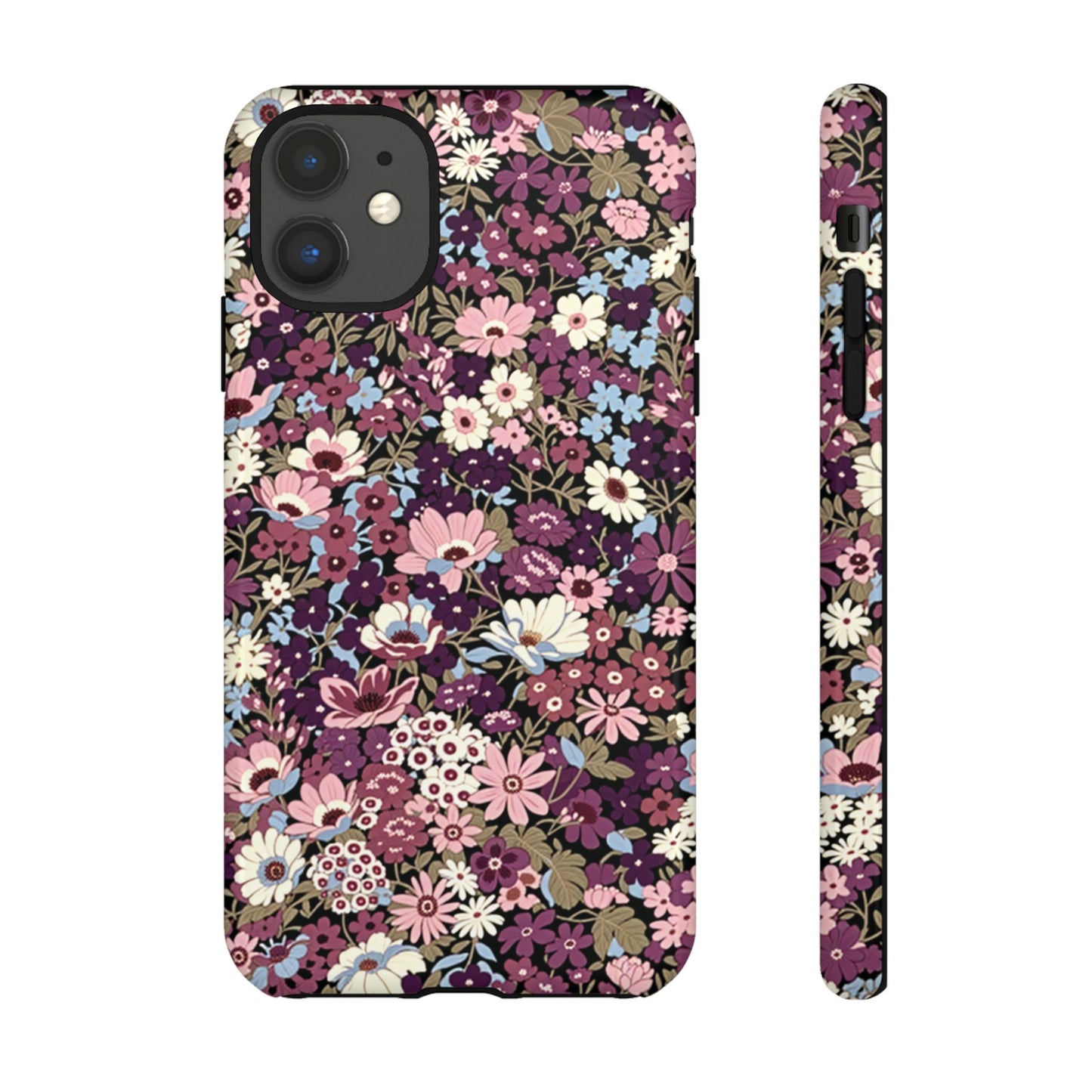 Coque iPhone à motif de prunes sucrées | Fleurs violettes