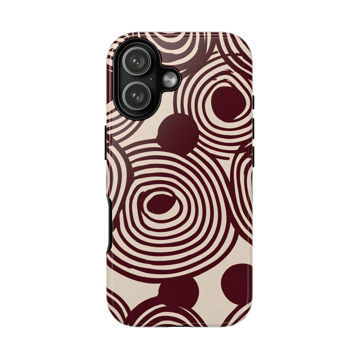 Retrograde | Burgundy Retro Abstract iPhone Case